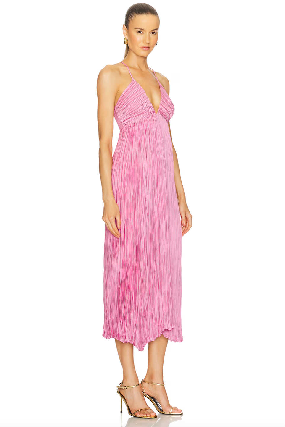 The Angelina Dress by A.L.C offers a refined silhouette crafted from sateen pliss fabric, featuring a delicate lettuce hem for subtle texture. Fully lined for comfort and coverage, it includes a hidden side zipper closure to maintain a sleek look. Smocked back panels provide flexibility and a tailored fit, complemented by adjustable shoulder straps to customize the wear. Ideal for those seeking an elegant and adaptable dress with expert construction details.