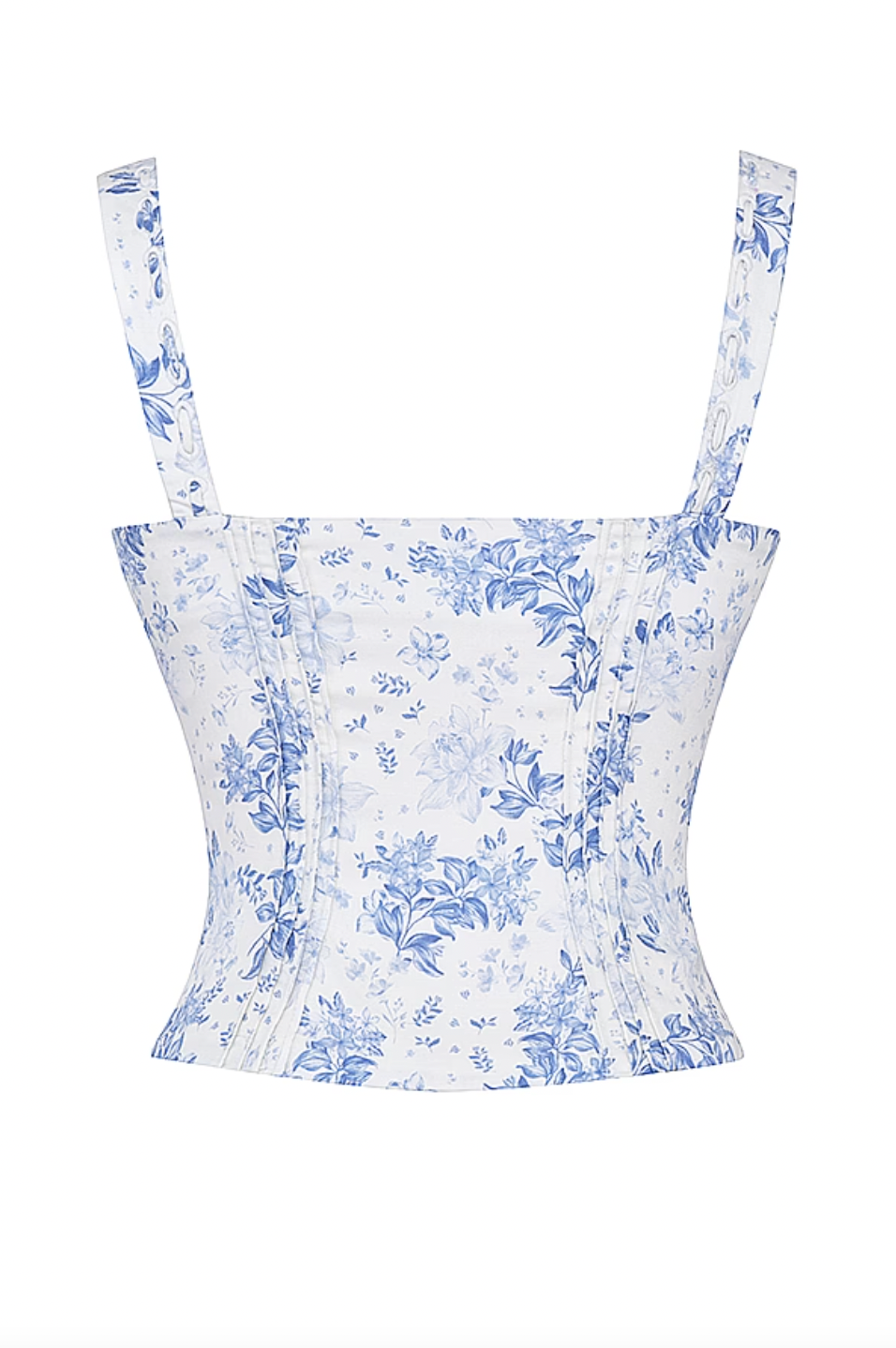 Cut from soft linen, this Blue Floral Print Top offers a relaxed silhouette paired with a curved square neckline that flatters your décolletage. Its shaped bust enhances structure while ensuring comfort, making it an ideal choice for garden parties and warm-weather occasions. The delicate blue floral pattern adds a refined touch, combining effortless elegance with breathable fabric for all-day wear.