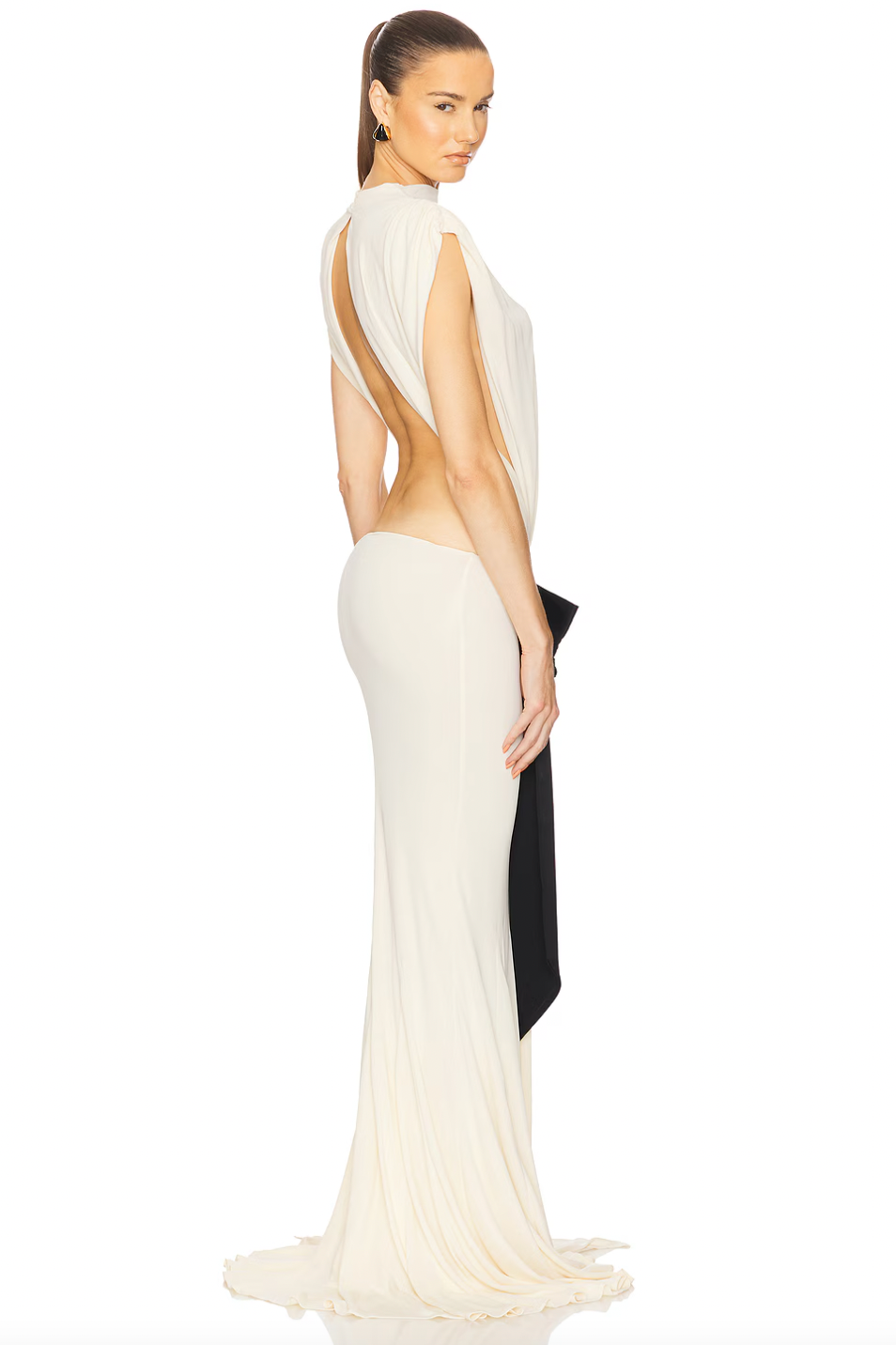 The Constantina Jersey Dress With Bow offers a sophisticated silhouette through its soft jersey fabric and strategic cut-outs at the back and waist, enhancing both style and fit. Its partial lining ensures comfort and ease of wear, while the satin bow detail provides an elegant accent. Designed for special occasions, this dress combines refined aesthetics with practical comfort for a polished, contemporary look.