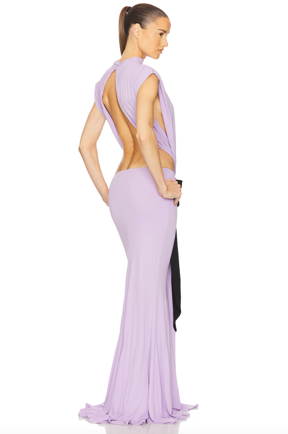 The Constantina Jersey Dress With Bow offers a sophisticated silhouette through its soft jersey fabric and strategic cut-outs at the back and waist, enhancing both style and fit. Its partial lining ensures comfort and ease of wear, while the satin bow detail provides an elegant accent. Designed for special occasions, this dress combines refined aesthetics with practical comfort for a polished, contemporary look.