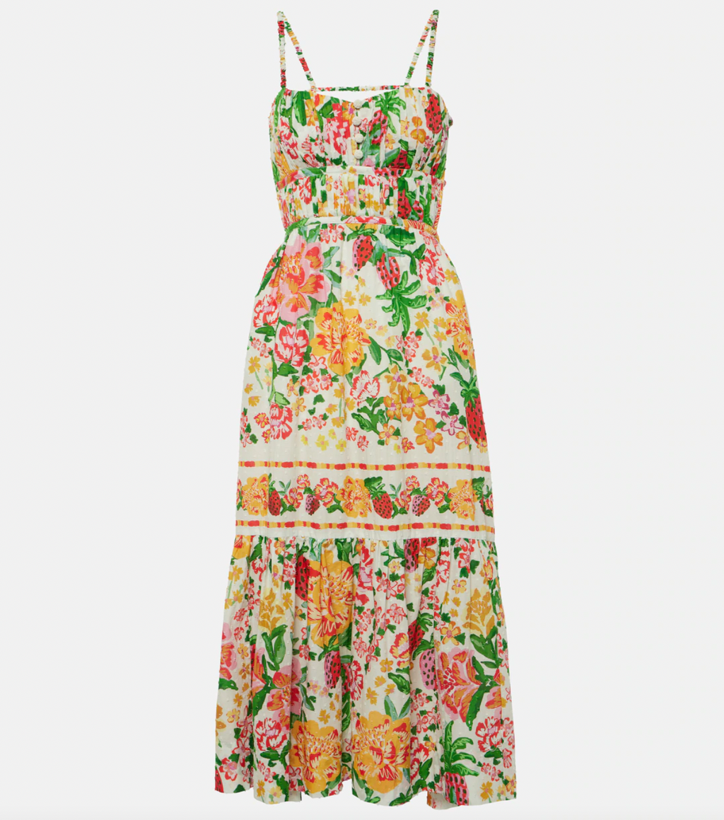 The Floral Sketch cotton midi dress from Farm Rio offers a refined blend of artistry and comfort. Crafted from breathable cotton, this dress features a delicate floral sketch print that enhances its sophisticated silhouette. Its midi length provides versatile styling options, making it ideal for both casual and semi-formal occasions. The natural fabric ensures comfort throughout the day while maintaining a polished look. 