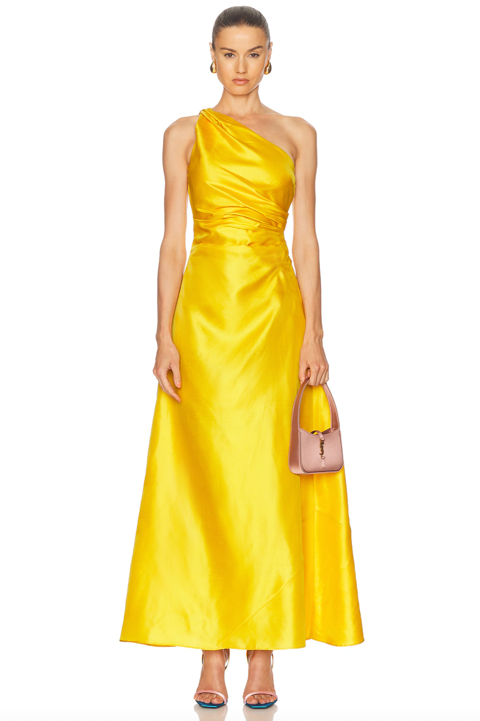 Crafted from luxurious sateen fabric, the Este Silk Dress by STAUD features elegant ruching that enhances its sophisticated silhouette. Designed with a modern one-shoulder cut and an unlined structure, it offers a lightweight, comfortable fit. The hidden side zipper ensures a seamless look while providing ease of wear. Perfect for refined occasions, this dress combines understated elegance with expert tailoring.