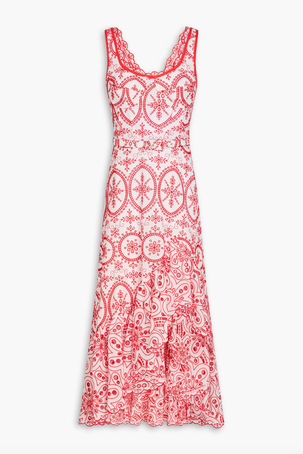 Elevate your wardrobe with the Tatyana Midi Dress by Charo Ruiz Ibiza. Crafted from a cotton-blend fabric featuring intricate broderie anglaise, this dress offers a lightweight yet structured feel. Its belted waist accentuates your silhouette while the ruffled details add a refined, feminine touch. Perfect for both casual and sophisticated occasions, the midi length ensures versatility and elegance. This dress harmonizes artisanal craftsmanship with modern design, delivering timeless style and comfort.