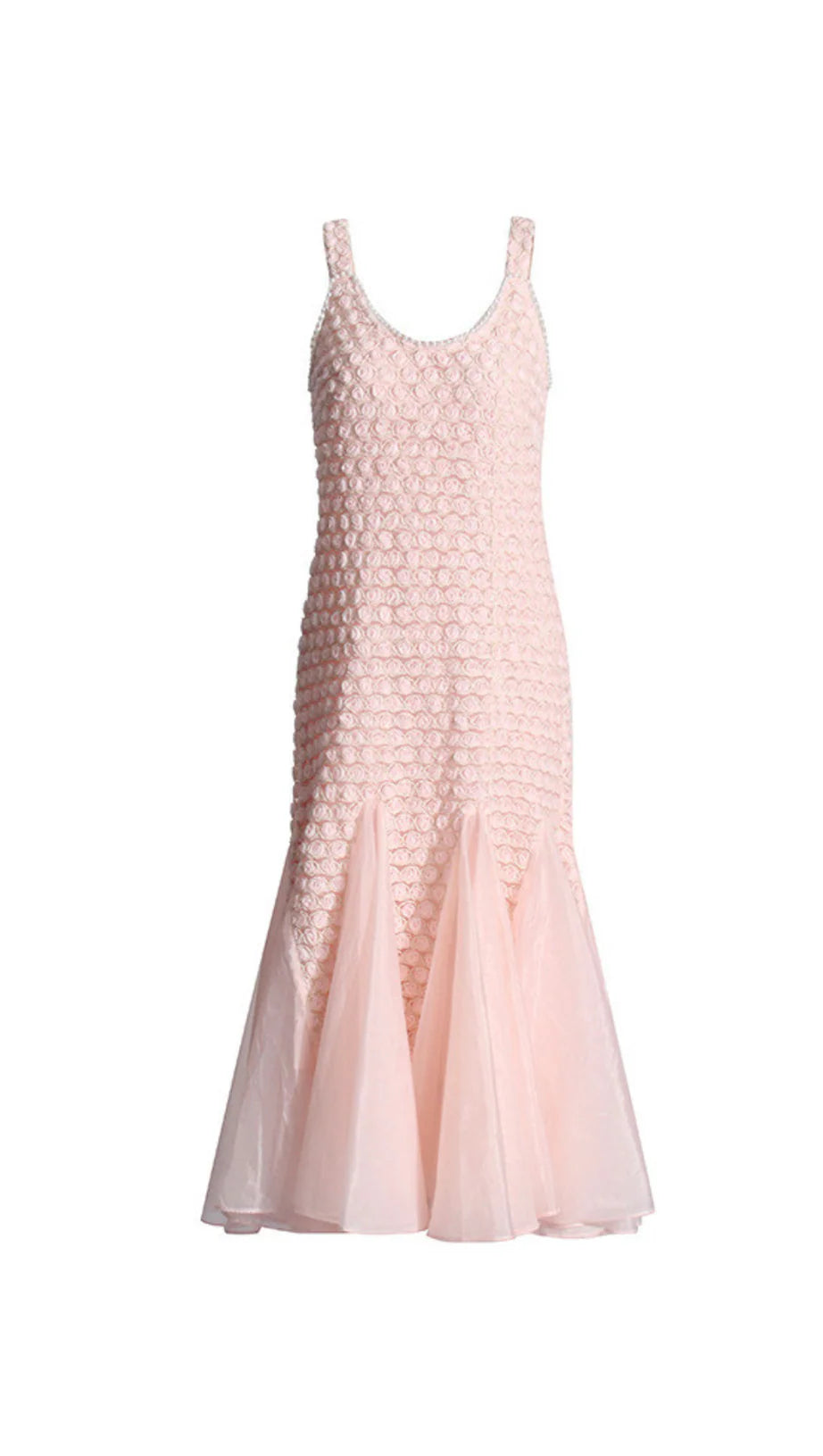 This Pink Embroidered Splicing Sleeveless Midi Dress combines intricate embroidery with a sleek sleeveless cut for a confident, standout look. Its bold design enhances your presence, making it ideal for those who want to express strength and style effortlessly. Perfect for various occasions, this dress offers both elegance and a fearless attitude in one striking piece.