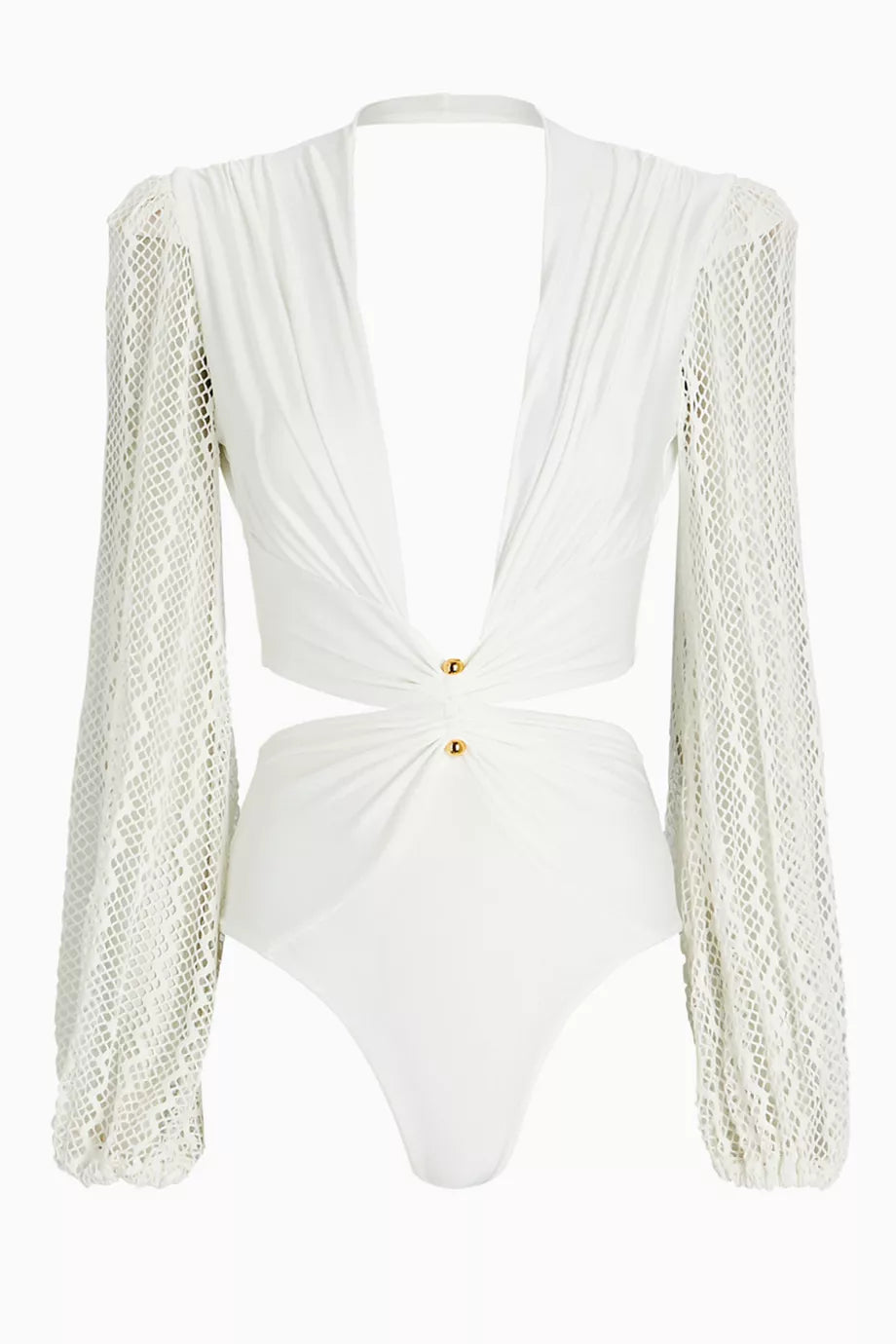 Elevate your swimwear collection with PatBO's Plunge One-piece Swimsuit, expertly crafted from premium stretch lycra in Brazil. Designed with strategic waist cutouts, a deep plunging neckline, and an open back, it offers a sophisticated silhouette that enhances your natural shape. This swimsuit combines innovative design with exceptional comfort, making it suitable for both poolside glamour and elegant styling with pants for upscale events. 