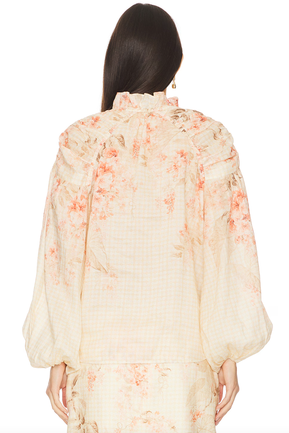 This blouse crafted from breathable linen offers a comfortable, lightweight feel ideal for warmer days. Featuring a front button placket with loops and a stylish front lace-up detail, it combines classic design with a contemporary touch. Elastic cuffs ensure a secure yet flexible fit at the sleeves. For optimal care, professional dry cleaning is recommended to preserve the fabric’s quality and shape.