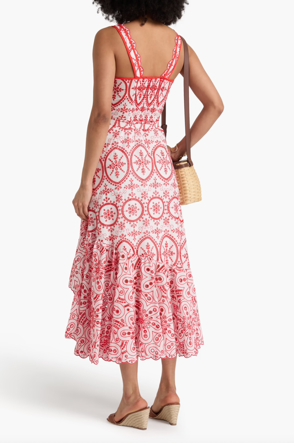 Elevate your wardrobe with the Tatyana Midi Dress by Charo Ruiz Ibiza. Crafted from a cotton-blend fabric featuring intricate broderie anglaise, this dress offers a lightweight yet structured feel. Its belted waist accentuates your silhouette while the ruffled details add a refined, feminine touch. Perfect for both casual and sophisticated occasions, the midi length ensures versatility and elegance. This dress harmonizes artisanal craftsmanship with modern design, delivering timeless style and comfort.