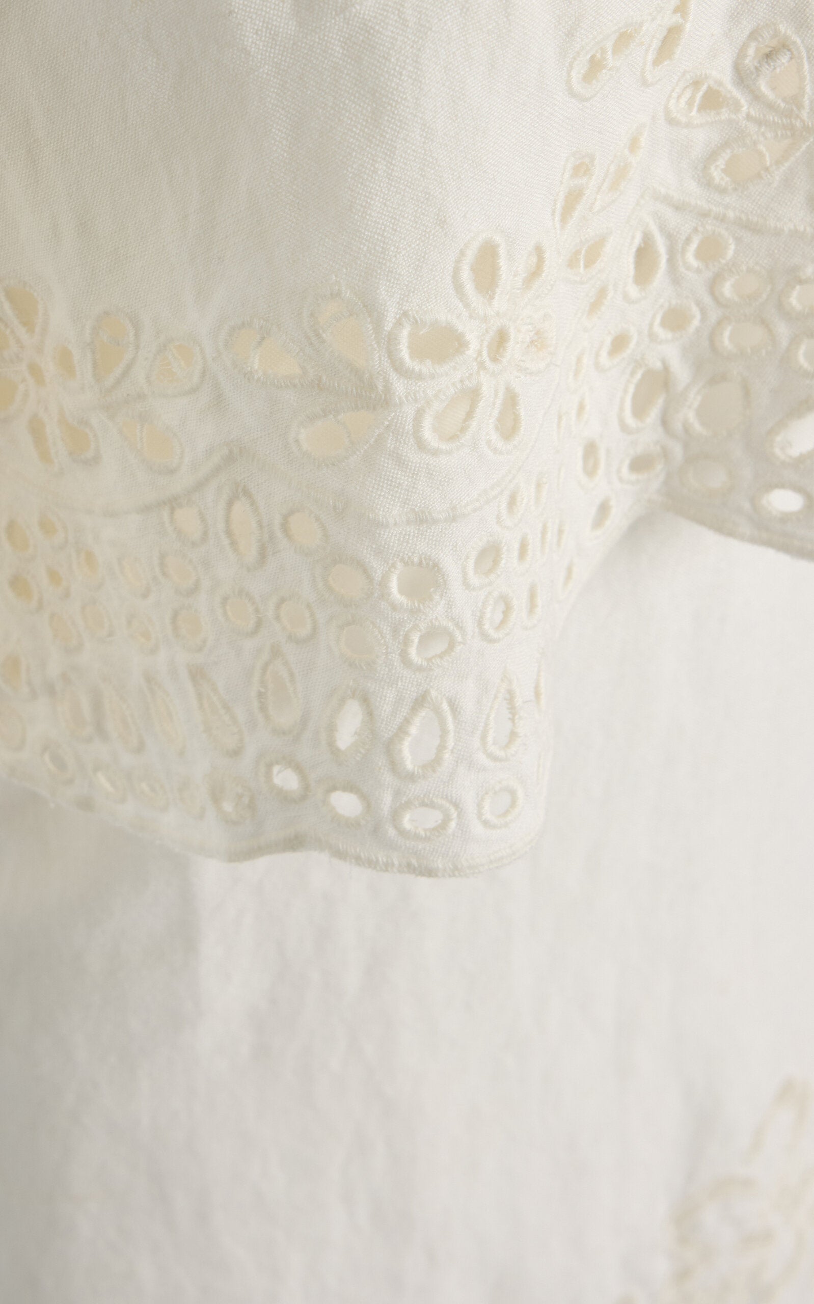 The Lulu Embroidered Linen-Blend Mini Dress by SEA New York combines breathable viscose-linen fabric with delicate eyelet embroidery for a refined texture. Its flouncy capelet adds a sophisticated silhouette, making it an ideal choice for warm-weather occasions where comfort meets understated elegance. This dress offers both lightweight wearability and distinctive design details for a polished, expert look.