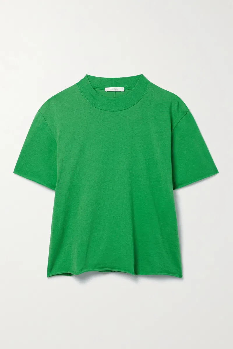 The Fedrino Organic Cotton-Jersey T-Shirt by The Row offers timeless style with exceptional comfort. Crafted from soft organic cotton-jersey, this relaxed-fit tee features dropped shoulders and a slightly wider crewneck for an elevated yet casual look. A subtle back seam adds a refined touch, enhancing its streamlined silhouette. Available in multiple colors, it’s a versatile wardrobe essential designed for enduring wear.