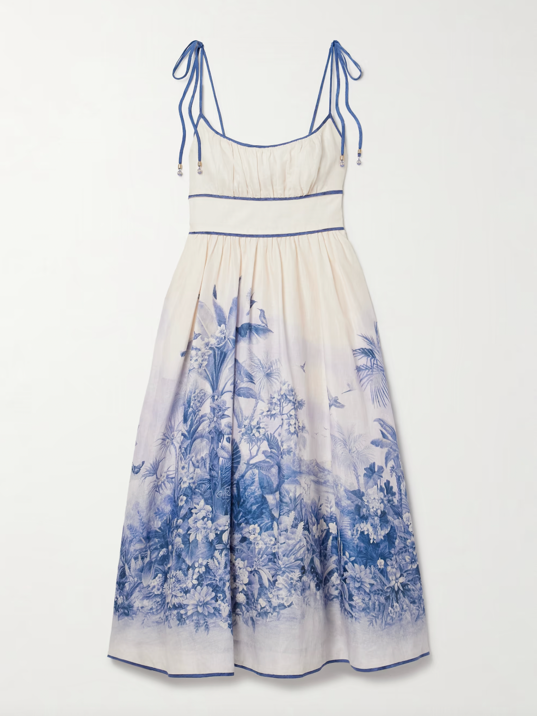 The Wylie Picnic Dress by Zimmermann features a lightweight, non-stretch linen weave ideal for breathable comfort. Its smocked elastic back panel ensures a tailored fit while maintaining ease of movement. Designed with a scoop neck for a classic silhouette, it secures discreetly with a hook-and-eye closure and hidden zip at the back. Practical on-seam side pockets add functionality without compromising style, making it a refined choice for warm-weather occasions.