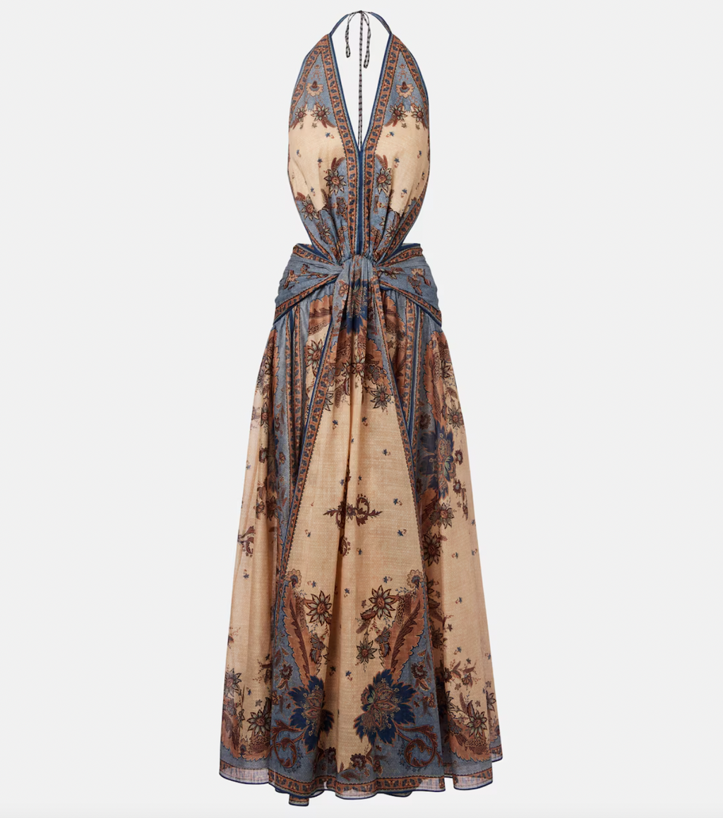 Zimmermann Ascension maxi dress crafted from printed cotton, blending refined design with breathable comfort for a sophisticated look.