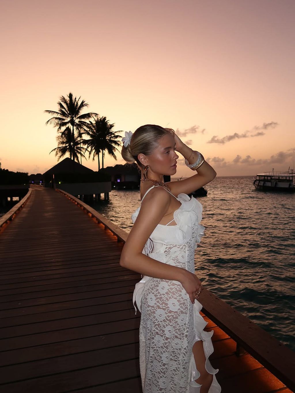 The Catherine Gown is an elegant maxi dress designed to highlight femininity with refined sophistication. Its plunging back neckline adds a subtle allure, complemented by delicate organza ruffles and adjustable straps that ensure both comfort and a tailored fit. Crafted individually, this gown celebrates your unique style while offering an exclusive, striking presence for any special occasion.