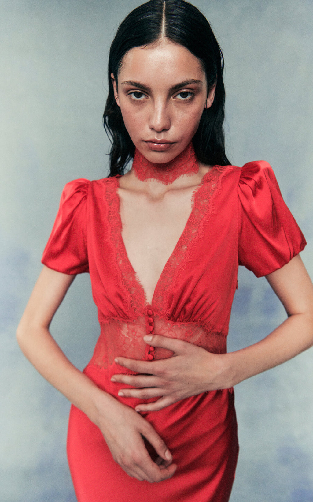 The Pavlova Lace-Trimmed Silk-Blend Maxi Dress from De La Vali channels the spirit of muse Vali Myers through its elegant design. Crafted from a luxurious silk blend, this maxi dress features delicate lace trimming that adds a refined touch. Its flowing silhouette empowers the wearer with effortless confidence, making it a statement piece that combines artistry with wearable sophistication. Perfect for those who embrace bold elegance with a bohemian edge.