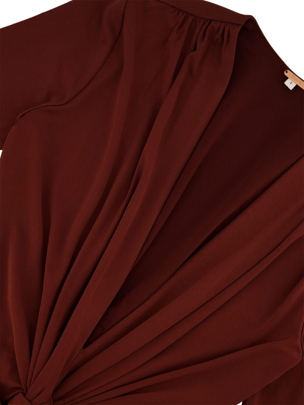 The Finding Yourself dress in rich chocolate brown features a flattering V-neck and long sleeves for versatile wear. Its detachable adjustable waist strap allows you to customize your silhouette for a tailored fit, making it a sophisticated choice for days when you want both comfort and style.