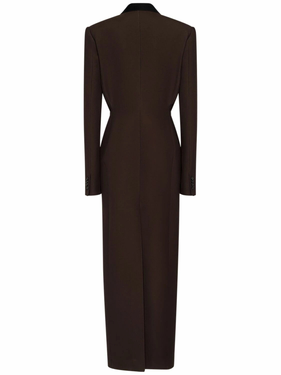 Elevate your outerwear collection with the Bellow Viscose Blend Long Coat by Khaite. Expertly crafted from a luxurious viscose blend, this coat features a clean front button closure and two practical front slit pockets for effortless functionality. Fully lined for comfort and durability, it offers a refined silhouette and timeless appeal, perfect for sophisticated layering in cooler seasons.